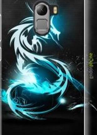 Чохол на lenovo a7010 біло-блакитний вогненний дракон "113m-232-2448"