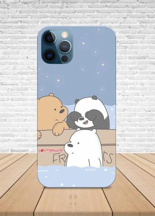 Матовый чехол iphone 13 pro max медведи we bare bears с принтом