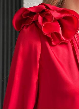 Трендова шовкова блузка з трояндою3 фото