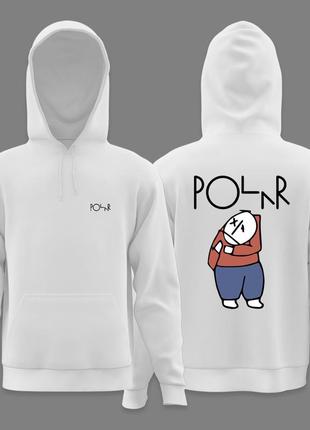 Мужское худи polar big boy белый унисекс полар биг бой толстовка кофта skate