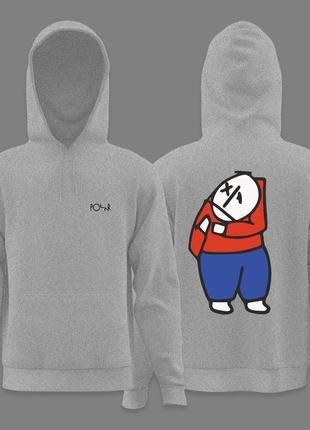 Мужское худи polar big boy серый унисекс полар биг бой толстовка кофта skate