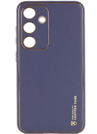 Кожаный чехол на samsung galaxy a55 серый / кожаный чехол на самсунг галакси а55
