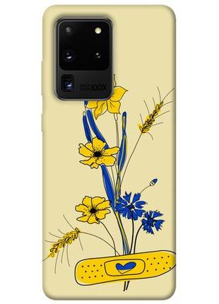 Чехол с принтом на самсунг галакси с20 ультра українські квіточки / чехол с принтом на samsung galaxy s20
