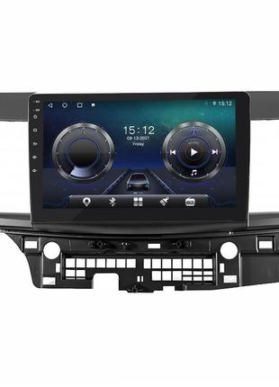 Штатная магнитола lesko для mitsubishi lancer x рестайлинг 2011-2015 экран 10" 4/64gb 4g wi-fi gps top