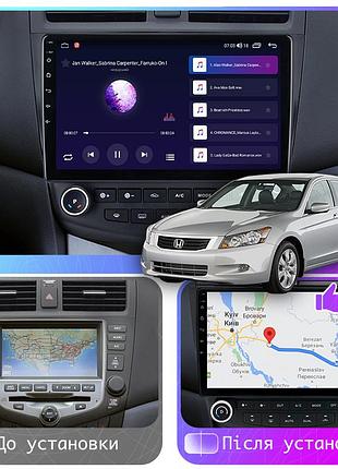 Штатна магнітола lesko для honda accord vii 2002-2006 екран 10" 4/64 gb carplay 4g wi-fi gps prime2 фото
