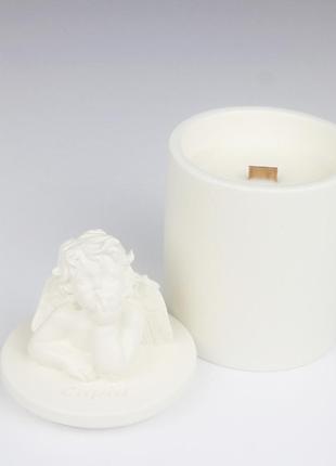 Аромасвічка cupid santal beige 100% wood wax 165g 35h гранд презент nac 1102