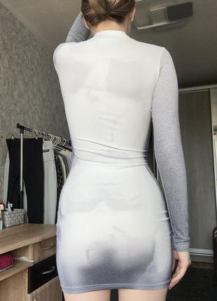 Сукня обтягуюча,принт в вигляді тіла5 фото