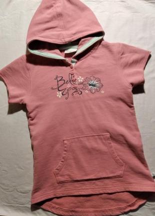 Туника zebralino с капюшоном, с короткими рукавами