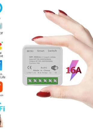 Модуль розумний вимикач wifi 16a модуль для віддаленого керування по мережі wi-fi вмикач вкл/викл4 фото