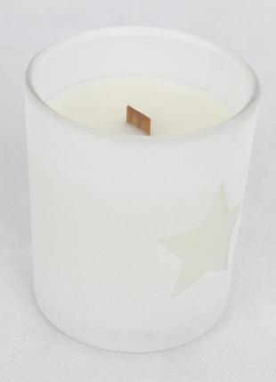 Аромасвічка з соєвого воску біла лейла - чай для спа з дерев'яним гнотом 170g 35h гранд презент nac 1117