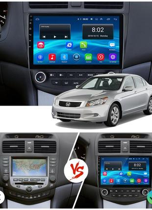 Штатна магнітола lesko для honda accord vii 2002-2006 екран 10" 2/32gb 4g wi-fi gps top2 фото
