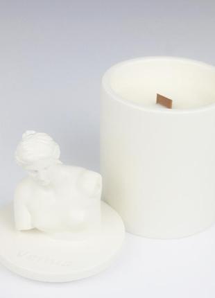 Аромасвічка venus cherry blossom beige 100% wood wax 165g 35h гранд презент nac 1105