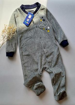 Мужские, слипы, велюровые, теплые, пижамка, для сна, для дома, малышам, 62см, 74см,...