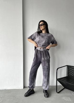 Костюм женский с принтом тай-дай трехнитка 48/50, 52/544 фото