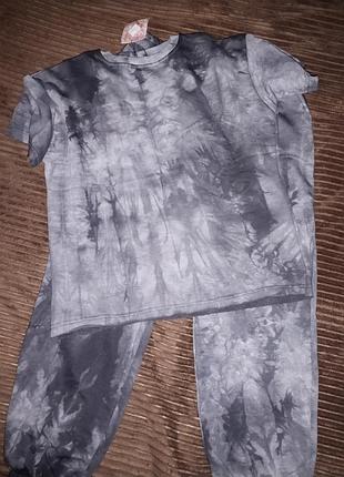 Костюм женский с принтом тай-дай трехнитка 48/50, 52/547 фото