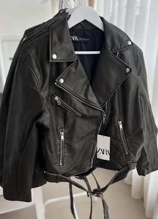 Новая косуха кожаная куртка zara