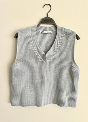 Жилет вʼязаний zara