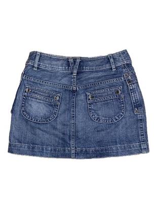 Мини-юбка джинсовая с карманами h&amp;m2 фото