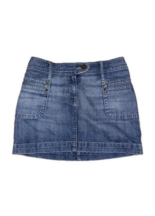 Мини-юбка джинсовая с карманами h&amp;m3 фото