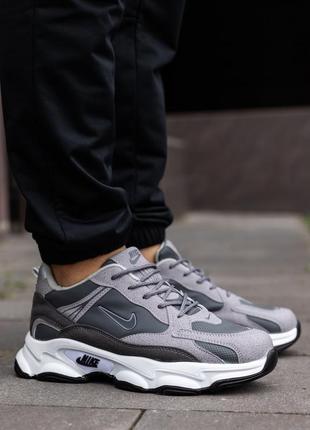 Кросівки чоловічі nike spark сірі бігові кроси найк спарк якісне взуття для спорту на осінь
