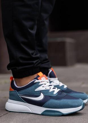 Кроссовки мужские nike racer синие спортивные кросы найк рейсер водонепроницаемая обувь для спорта осень весна