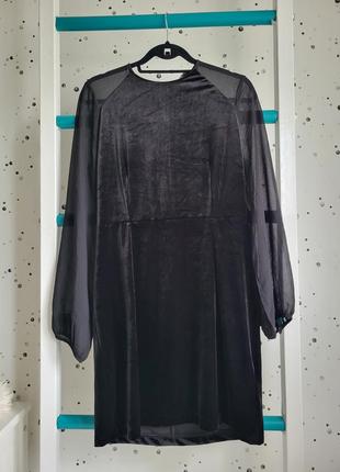 Бархатные платье h&m p. l