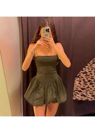 Шикарное платье zara баллон юбка, тренд, новая коллекция испания