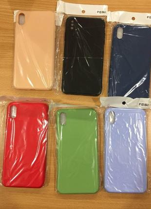 Силіконовий чохол-накладка silicone case для iphone xs max з мікрофіброю