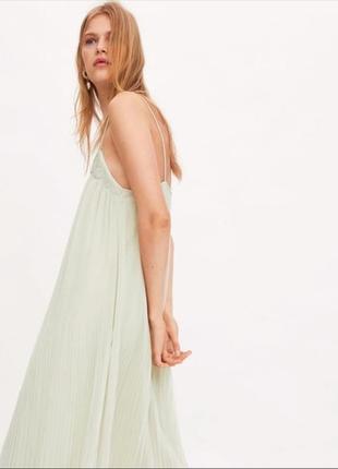 Zara шифоновое платье плиссе2 фото