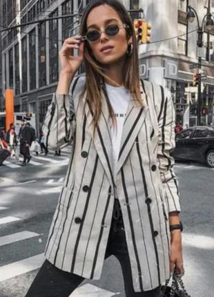 Модний натуральний подовжений лляний піджак жакет zara