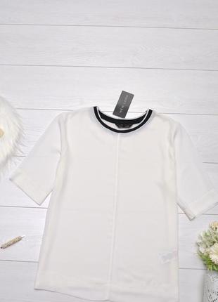 Красива чорно-біла комбінована блуза new look.2 фото