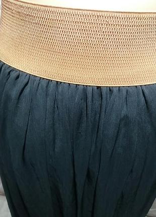 Трендовая юбка баллон длинная.фактурированный шифон черного цвета. производства францией8 фото