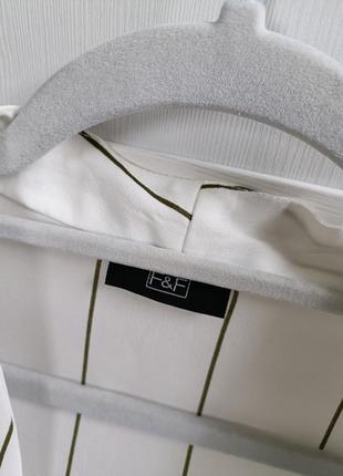 Белая блуза в полоску от f&amp;f, размер l5 фото