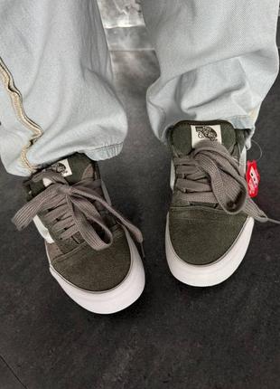 Кеды на платформе vans knu 
platform khaki premium3 фото