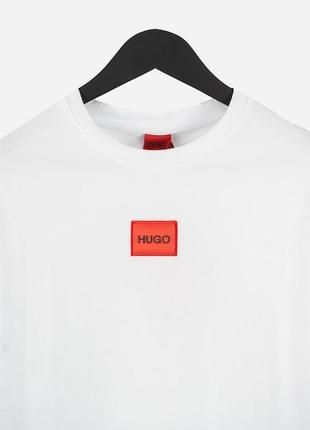 Чоловіча футболка бавовняна біла hugo boss 100% cotton / х'юго бос літній одяг10 фото