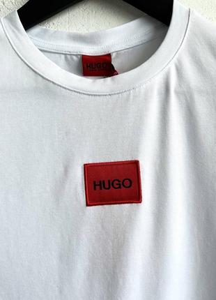 Мужская футболка хлопковая белая hugo boss 100% cotton / хьюго босс летняя одежда6 фото