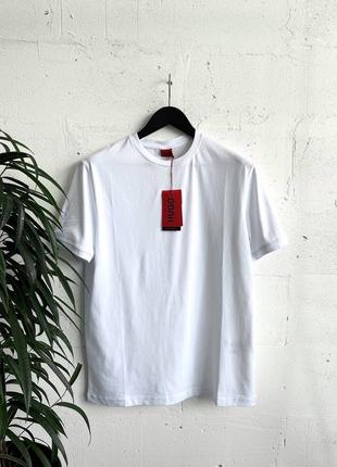 Мужская футболка хлопковая белая hugo boss 100% cotton / хьюго босс летняя одежда4 фото