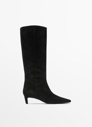 Замшевые сапоги massimo dutti 1026/450