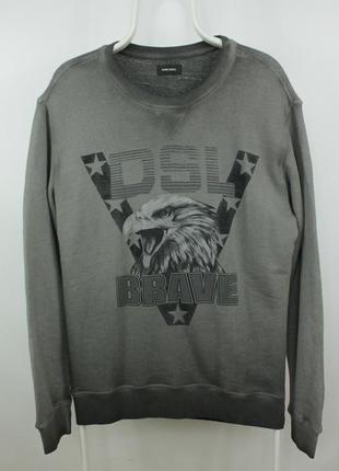 Крутий оригінальний світшот кофта diesel s-joe gray smoke sweatshirt men's1 фото