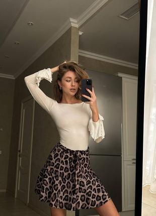 Леопардовые юбка шорты5 фото