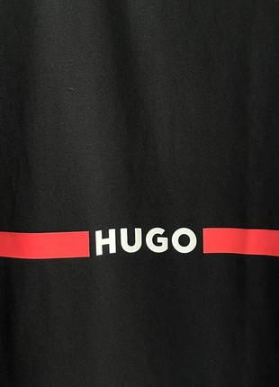 Чоловіча футболка бавовняна чорна hugo boss 100% cotton / х'юго бос літній одяг7 фото