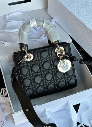 Сумка жіноча в стилі christian dior small lady dior my abcdior bag black2 фото