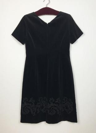 Вінтажна чорна оксамитова сукня laura ashley з вишивкою стрічкою вінтаж2 фото