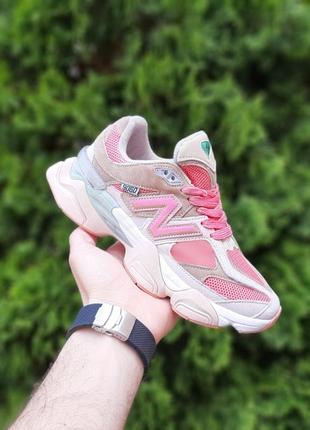 👟 кроссовки new balance 9060 розовые с бежевым / наложка bs👟2 фото