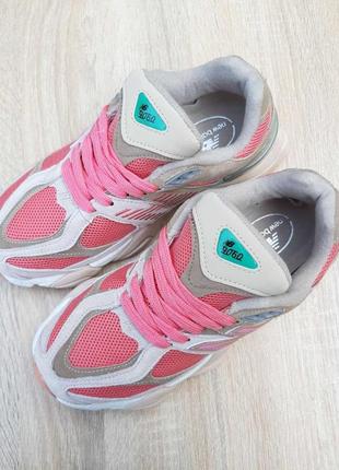 👟 кроссовки new balance 9060 розовые с бежевым / наложка bs👟6 фото