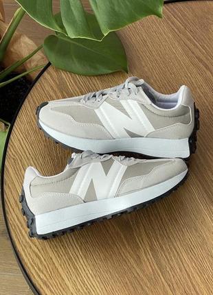 Нью беленс кроссовки замша new balance 327 'light grey'