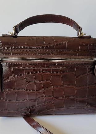 Шкіряна сумка під крокодила,шоколад8 фото