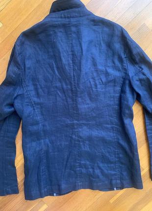 Мужской темно-синий льняной пиджак 48p. oodji изни4 фото