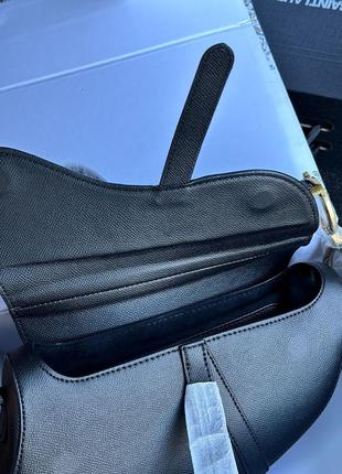 Сумка женская в стиле christian dior saddle bag with strap black5 фото