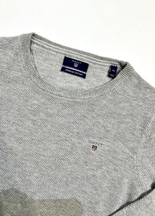 Свитер / свитшот gant серый premium cotton очень стильный и комфортный3 фото